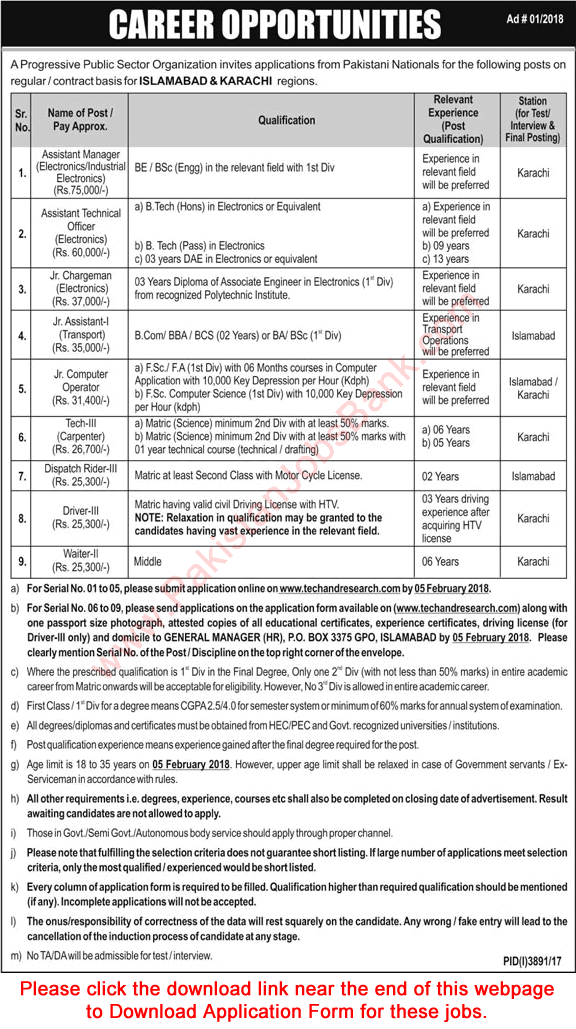 www.techandresearch.com Jobs 2018 Online Application Form NESCOM Latest Advertisement