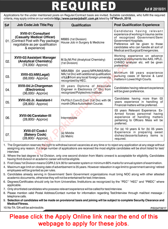 www.careerjobs91.com.pk Jobs 2018 March Apply Online NESCOM / AERO / AWC Latest