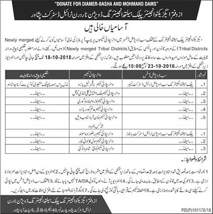 Pump Operator Jobs in Public Health Engineering Department KPK 2018 October Khyber & Bajaur Districts Latest