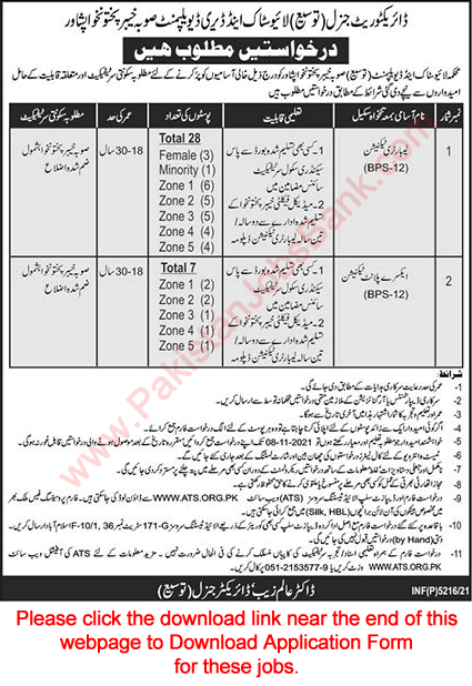 Livestock and Dairy Development Department KPK Jobs October 2021 ATS Application Form Lab / X-Ray Plant Technicians Latest