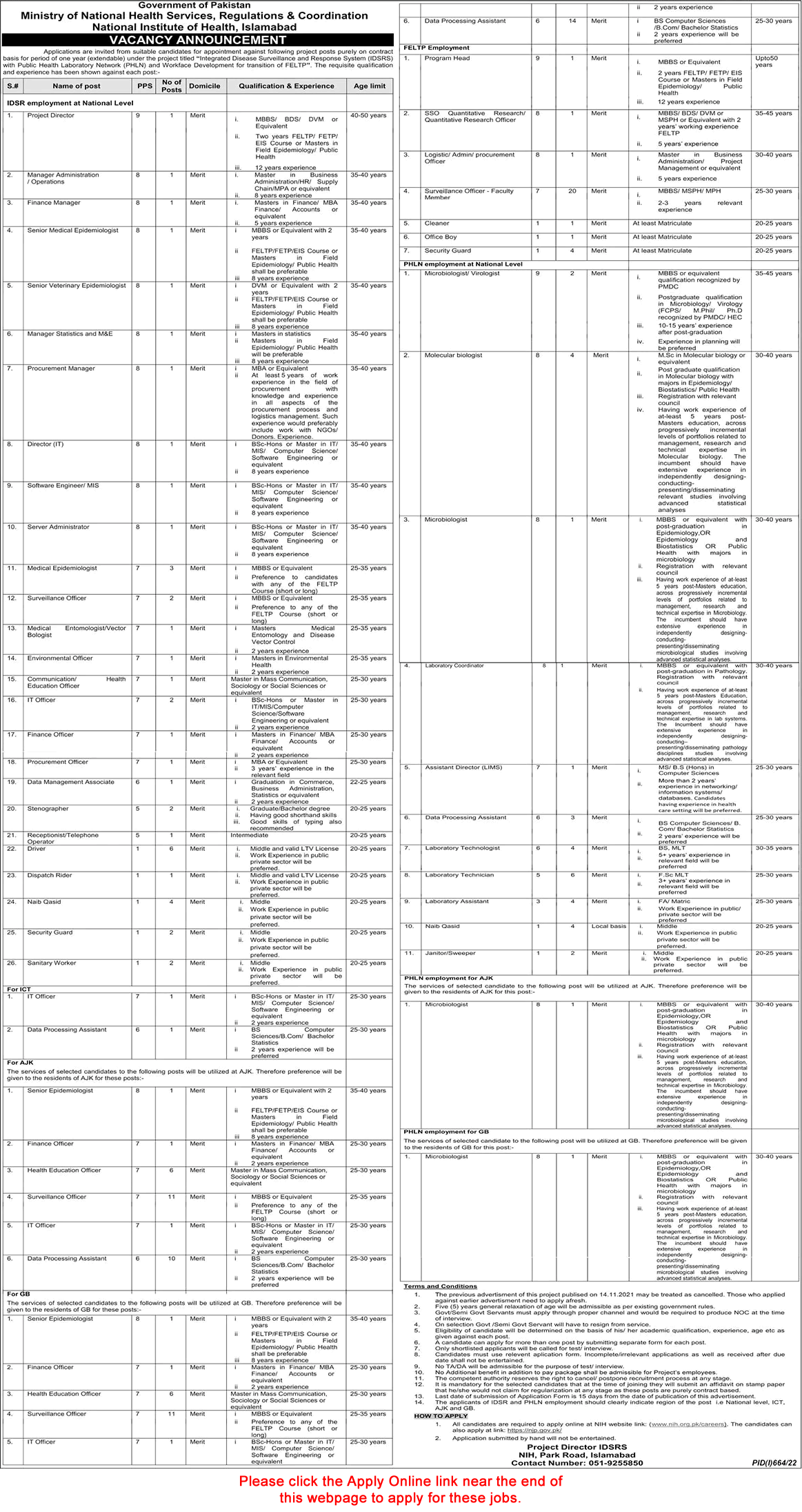 National Institute of Health Jobs August 2022 NIH Apply Online Surveillance Officers & Others Latest