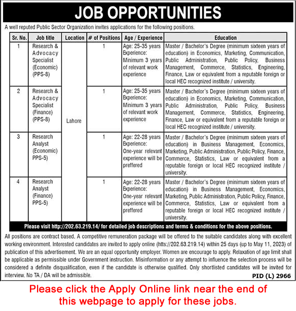 Public Sector Organization Jobs April 2023 Apply Online Research Analyst & Others SMEDA Latest