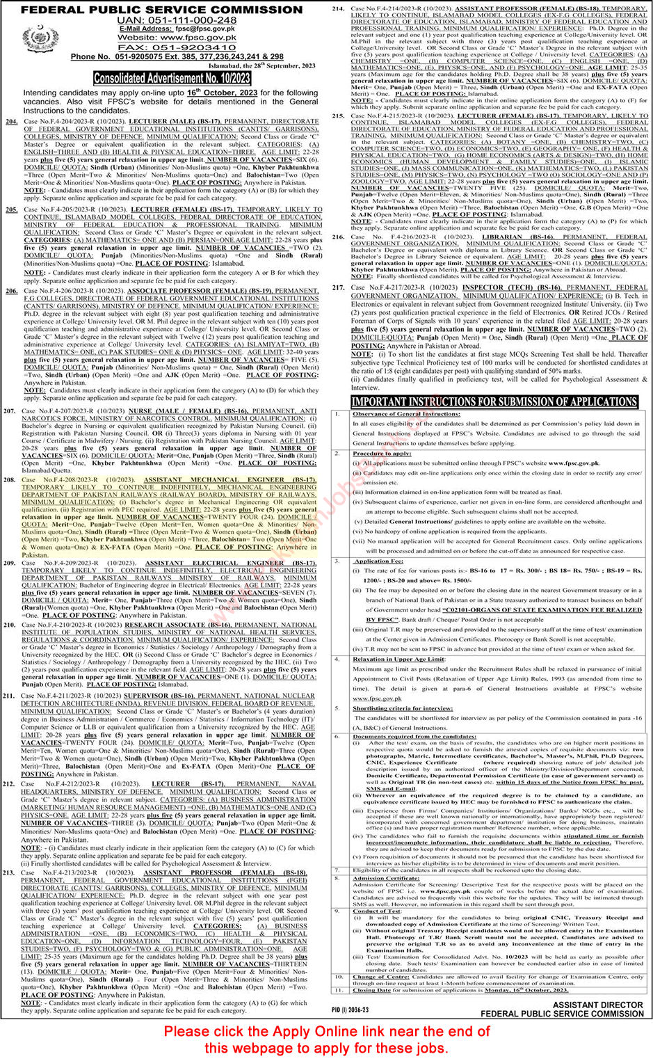 Mechanical Engineer Jobs in Pakistan Railways 2023 October FPSC Apply Online Latest