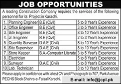 Construction Company Jobs in Karachi December 2025 Civil Engineers, Site Supervisors & Others Jammy Constructors Pvt Ltd Latest
