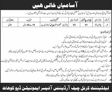USM Labour Jobs in Ammunition Depot Kohat 2026 April Pakistan Army Latest