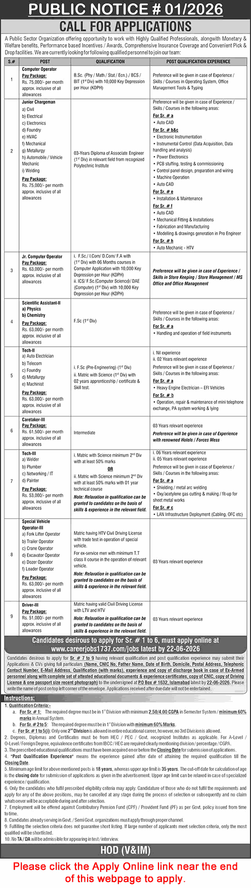 Public Sector Organization Jobs June 2026 careerjobs1737 com Apply Online NDC / NESCOM Latest